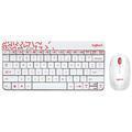 Комплект клавиатура + мышь Logitech MK240 бело-красный