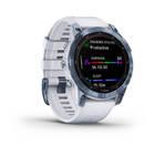 Смарт-часы Garmin Fenix 7 Solar Sapphire Titanium голубые + белый ремешок