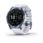 Смарт-часы Garmin Fenix 7 Solar Sapphire Titanium голубые + белый ремешок