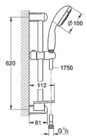 Душевой гарнитур Grohe New Tempesta 100 28436002