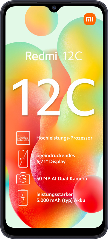 Сотовый телефон Xiaomi Redmi 12C 6/128GB черный