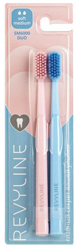 Набор зубных щеток Revyline SM6000 Duo розовая + голубая