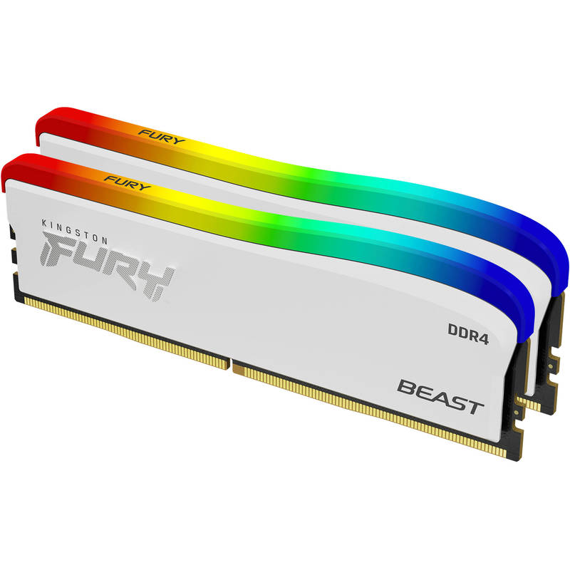 Оперативная память Kingston Fury Beast White RGB SE 16GB (2x8) DIMM DDR4 3200Mhz KF432C16BWAK2/16