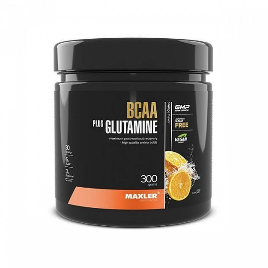 Аминокислотный комплекс Maxler BCAA + Glutamine 300 гр. апельсин