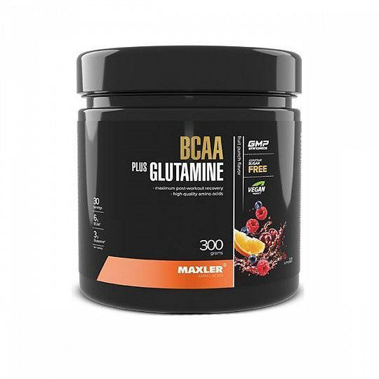 Аминокислотный комплекс Maxler BCAA + Glutamine 300 гр. фруктовый пунш