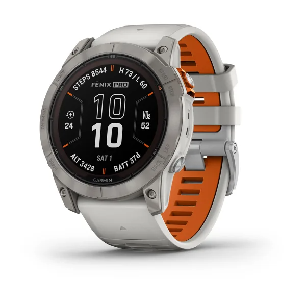 Смарт-часы Garmin Fenix 7X Pro 51mm Sapphire Solar Edition Titanium with Fog Gray/Ember Orange Band