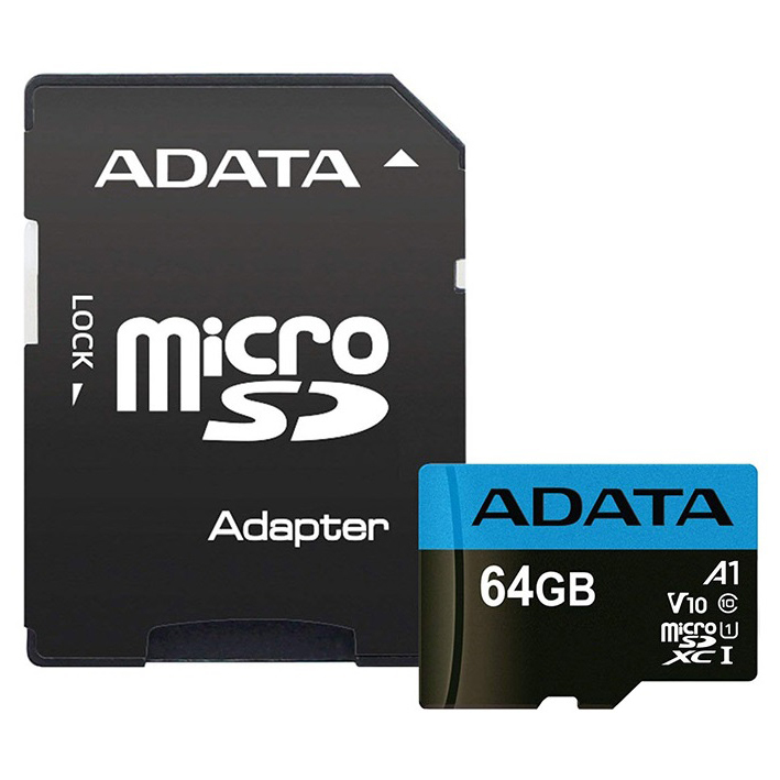 Карта памяти microSD ADATA AUSDX 64GB + адаптер