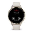 Смарт-часы Garmin Venu 3S 41mm Gold Steel Ivory Case Silicone Band