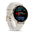 Смарт-часы Garmin Venu 3S 41mm Gold Steel Ivory Case Silicone Band