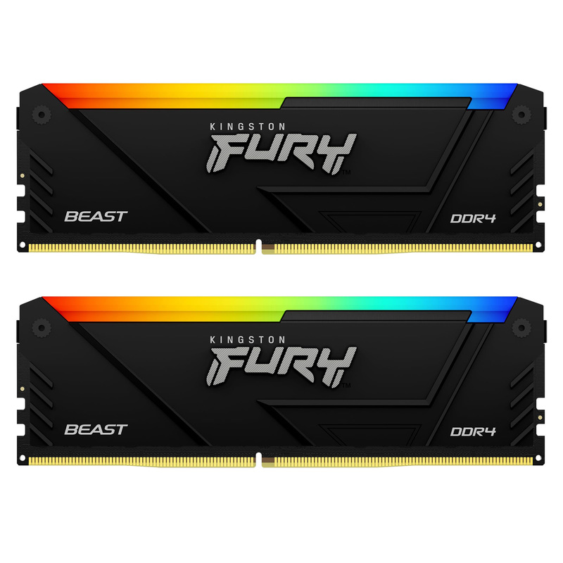 Оперативная память Kingston Fury Beast RGB Black 32GB (2x16) DIMM DDR4 3200Mhz (KF432C16BB12AK2/32)