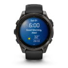 Смарт-часы Garmin Fenix 8 AMOLED 47mm Sapphire Carbon Gray DLC Titanium с черно-серым силиконовым ремешком