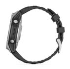 Смарт-часы Garmin Fenix E AMOLED 47mm Stainless Steel с черным силиконовым ремешком