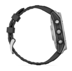 Смарт-часы Garmin Fenix E AMOLED 47mm Stainless Steel с черным силиконовым ремешком