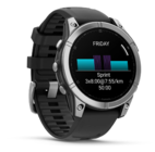 Смарт-часы Garmin Fenix E AMOLED 47mm Stainless Steel с черным силиконовым ремешком