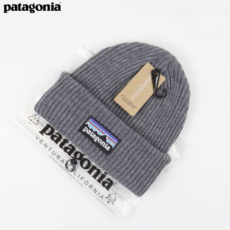 Шапка-бини Patagonia logo beanie серый