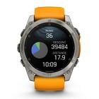 Смарт-часы Garmin Fenix 8 51mm amoled sapphire titanium с черно-оранжевым силиконовым ремешком