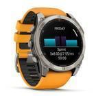 Смарт-часы Garmin Fenix 8 51mm amoled sapphire titanium с черно-оранжевым силиконовым ремешком