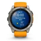 Смарт-часы Garmin Fenix 8 51mm amoled sapphire titanium с черно-оранжевым силиконовым ремешком
