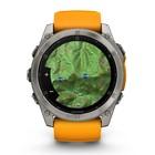 Смарт-часы Garmin Fenix 8 51mm amoled sapphire titanium с черно-оранжевым силиконовым ремешком