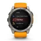 Смарт-часы Garmin Fenix 8 51mm amoled sapphire titanium с черно-оранжевым силиконовым ремешком