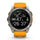Смарт-часы Garmin Fenix 8 51mm amoled sapphire titanium с черно-оранжевым силиконовым ремешком