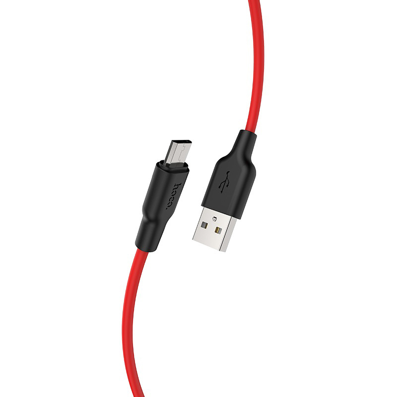 Кабель Hoco X21 Plus USB to Micro-USB 2m Black-Red
