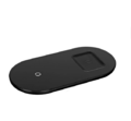 Беспроводное ЗУ Baseus Simple 2in1 Wireless Charger (15W, металл+стекло, чёрный) [WXJK-01]