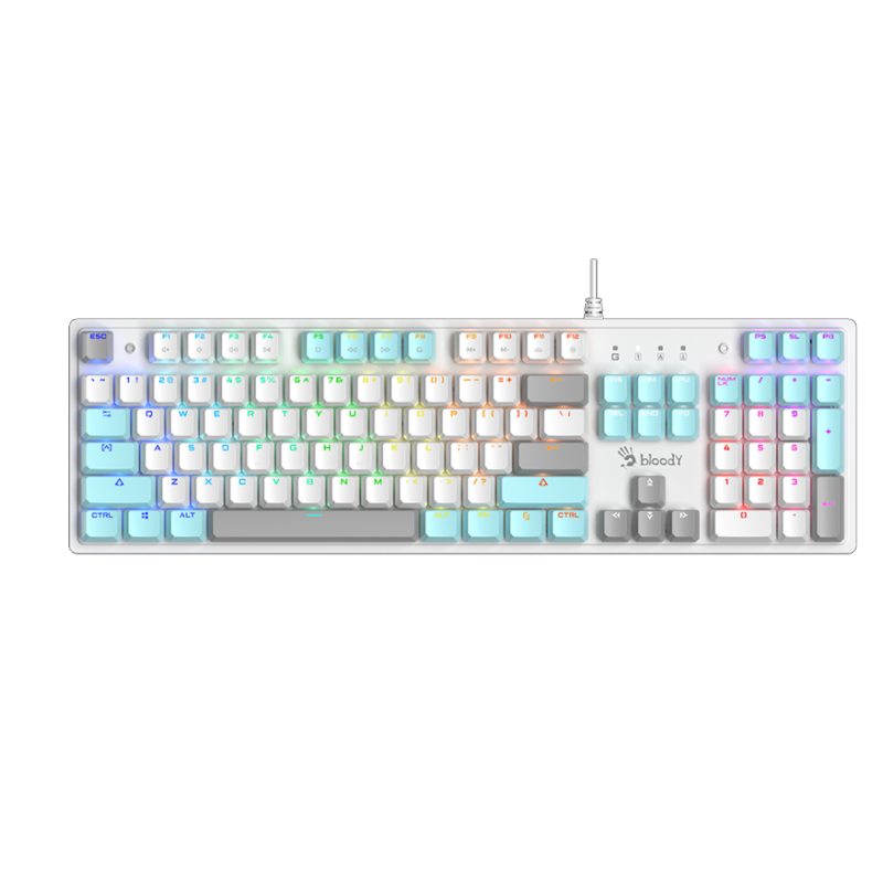 Клавиатура A4Tech Bloody S520N Icy White BLMS Red Switch Neon