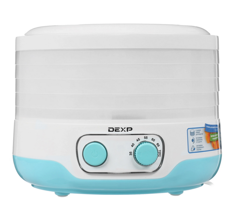 Сушилка для овощей и фруктов Dexp FD-1250P голубой