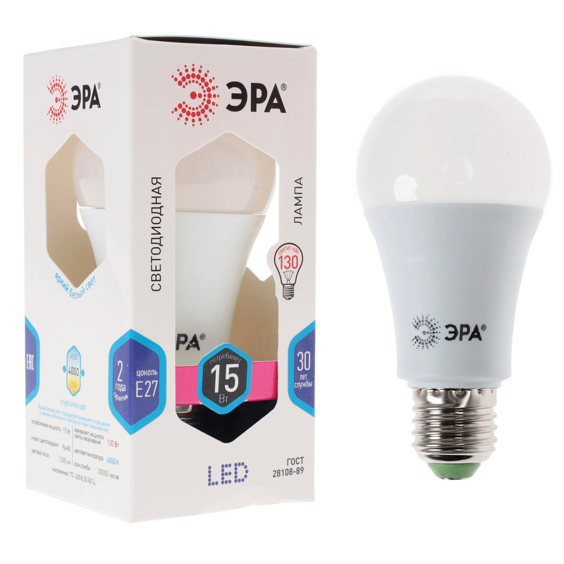 Светодиодная лампа Эра LED A60-15w-840-E27