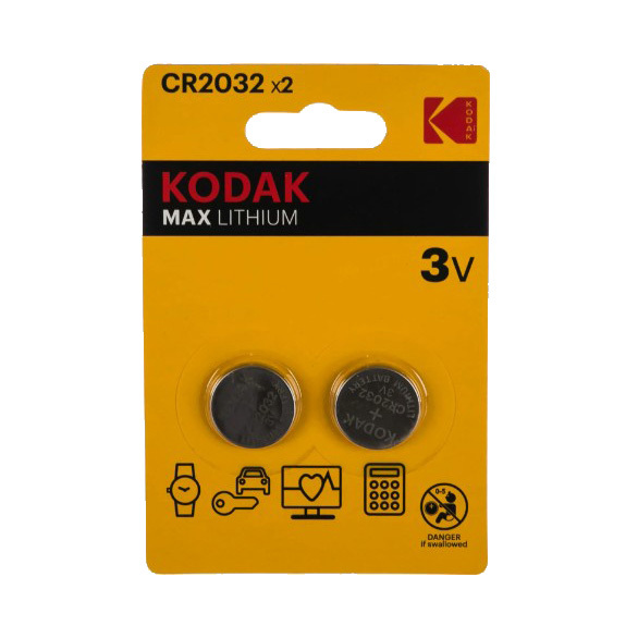 Батарейки Kodak CR2032-2BL Max Lithium