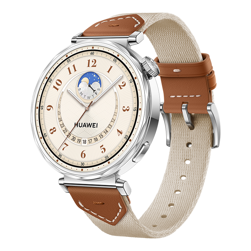 Смарт-часы Huawei Watch GT 5 41mm с бежевым плетеным ремешком