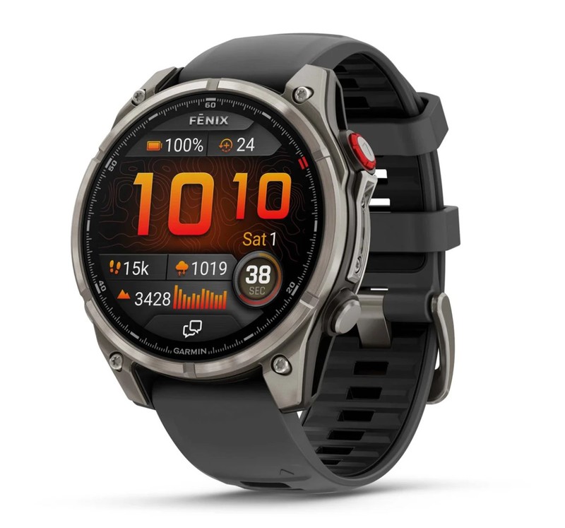 Смарт-часы Garmin Fenix 8 Pro 47mm Amoled Sapphire Titanium с графитово-черным силиконовым ремешком