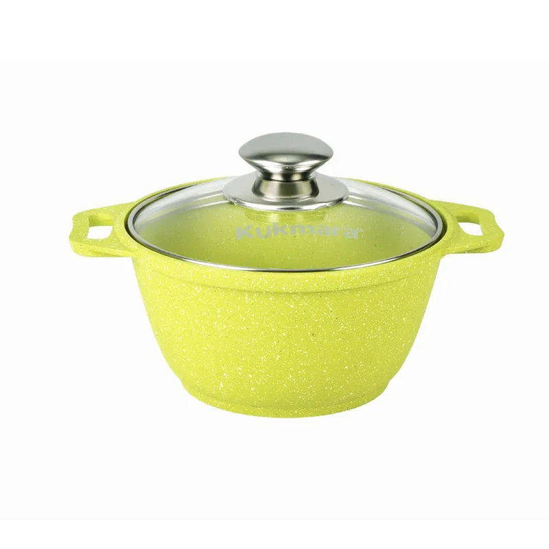 Кастрюля Kukmara Trendy Style Lime 1 л со стеклянной крышкой