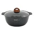 Кастрюля-жаровня Kukmara Granit Ultra Blue 4 л с антипригарным покрытием + стеклянная крышка