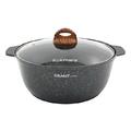 Кастрюля-жаровня Kukmara Granit Ultra Blue 5 л с антипригарным покрытием + стеклянная крышка