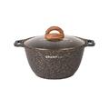 Кастрюля Kukmara Granit Ultra Black Gold 3 л с антипригарным покрытием + стеклянная крышка