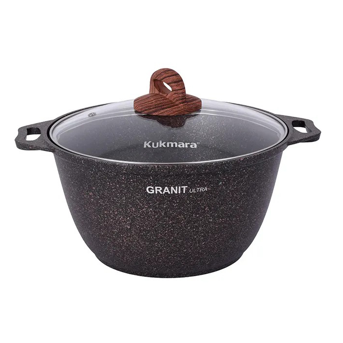 Кастрюля Kukmara Granit Ultra Original 4 л с антипригарным покрытием + стеклянная крышка