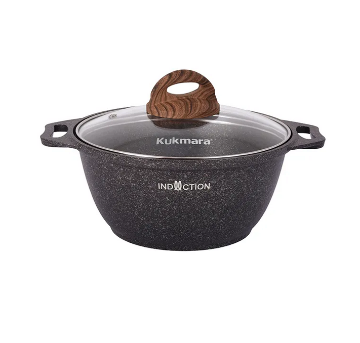 Кастрюля Kukmara Granit Ultra Induction Original 2 л с антипригарным покрытием + стеклянная крышка
