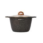 Кастрюля Kukmara Granit Ultra Black Gold 8 л с антипригарным покрытием + стеклянная крышка