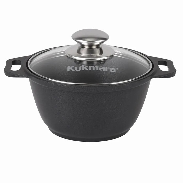 Кастрюля Kukmara Традиция 1 л с антипригарным покрытием + стеклянная крышка