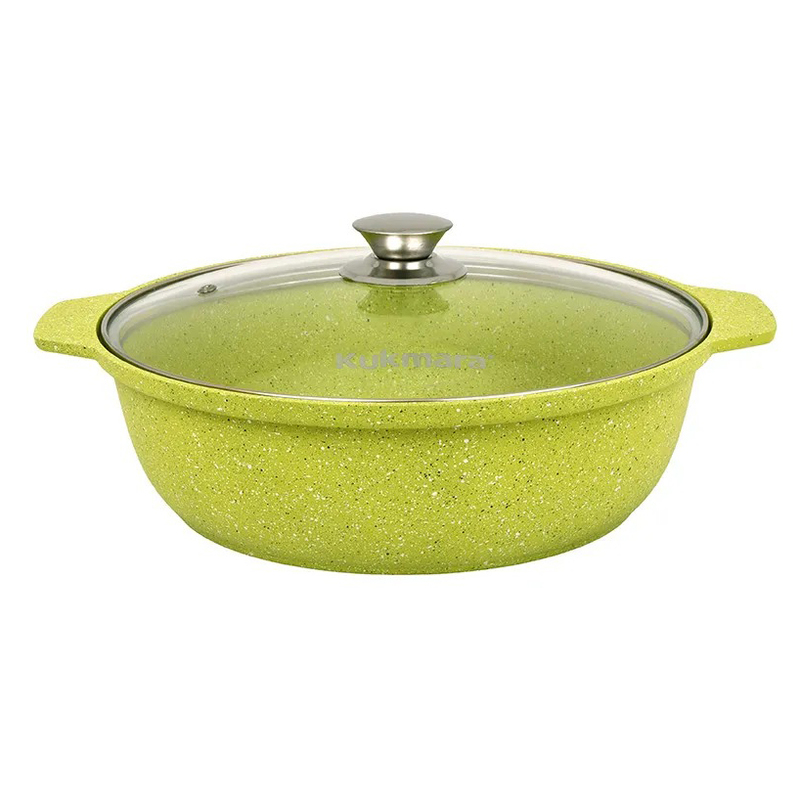 Кастрюля-жаровня Kukmara Trendy Style Lime 3 л с антипригарным покрытием + стеклянная крышка