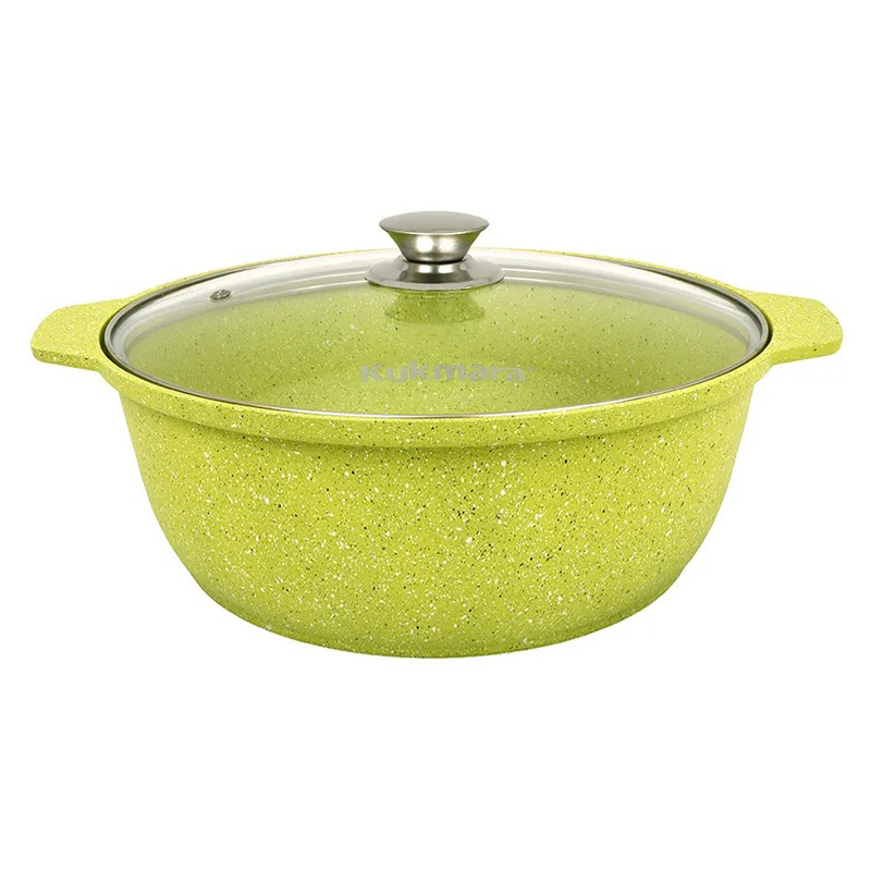 Кастрюля-жаровня Kukmara Trendy Style Lime 4 л с антипригарным покрытием + стеклянная крышка