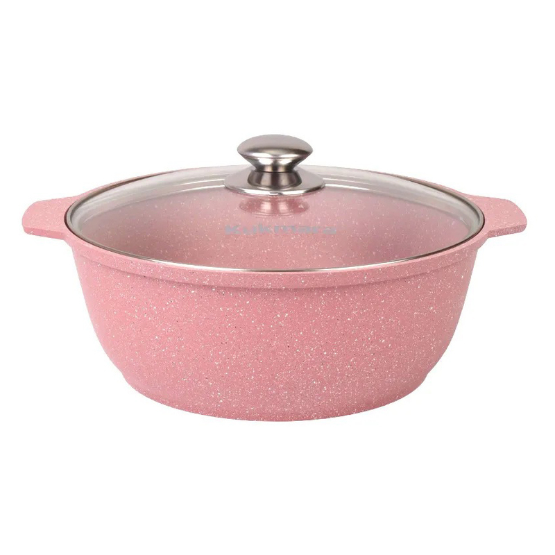 Кастрюля-жаровня Kukmara Trendy Style Rose 4 л с антипригарным покрытием + стеклянная крышка