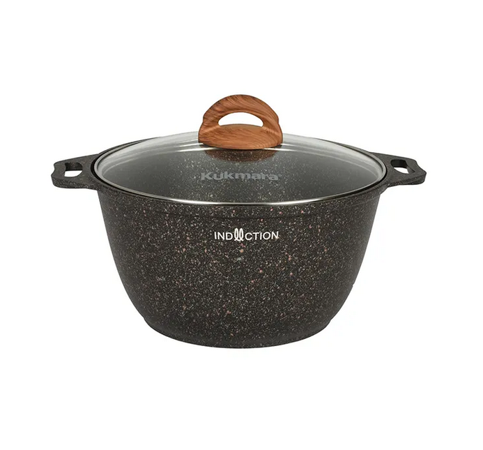 Кастрюля Kukmara 4 литра со стеклянной крышкой антипригарное покрытие Granit Ultra Induction original