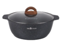 Кастрюля жаровня Kukmara 4литра с стеклянной крышкой антипригарная линия Granit Ultra Induction blue