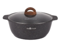 Кастрюля жаровня Kukmara 4литра с стеклянной крышкой антипригарная линия Granit Ultra Induction original