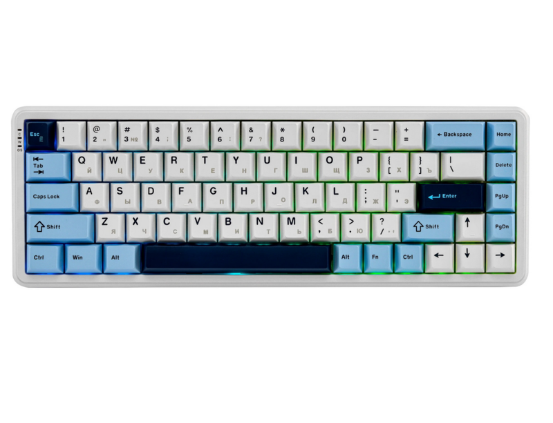 Клавиатура Ajazz AK680MAX белый голубым