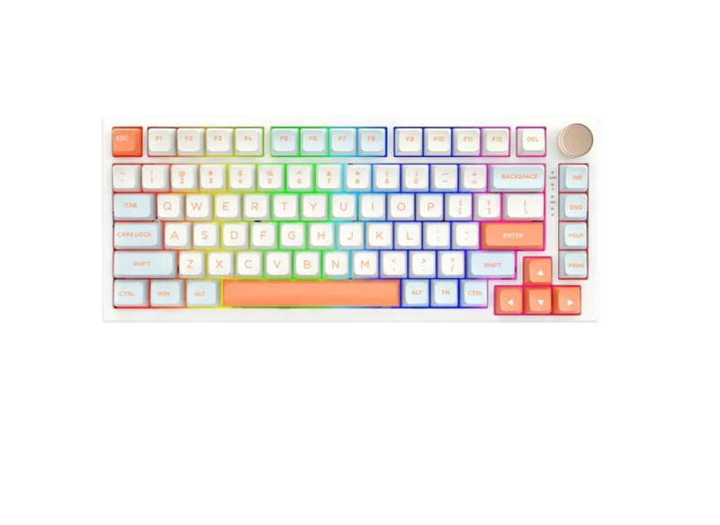 Клавиатура беспроводная ATK N75 pro white orange Vaporwave