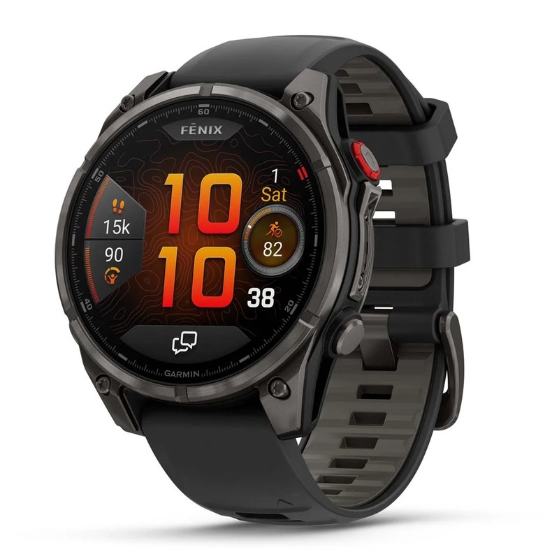 Смарт-часы Garmin Fenix 8 Pro 47mm Amoled Sapphire Carbon Gray DLC Titanium with Black Pebble Gray Silicone Band